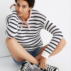 Madewell Striped Open Stitch Austen Sweater